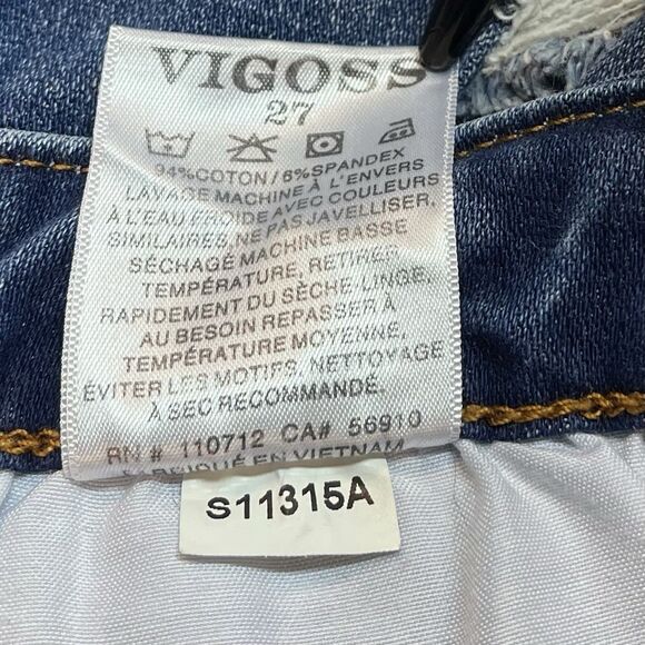 Vigoss Denim Jean Marley Shorts Women's Distressed Stretch Medium Wash Sz 27 - Picture 14 of 14